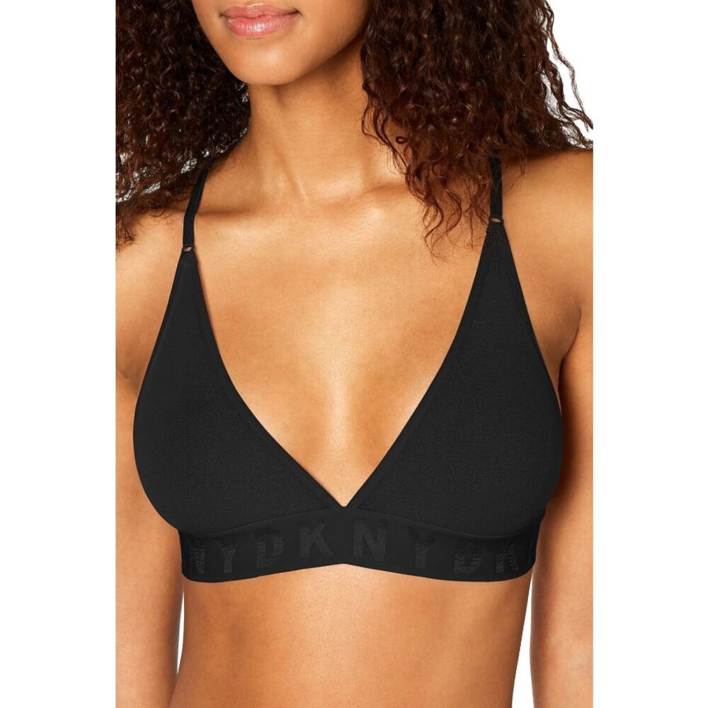 NEW  DKNY Women's Seamless Litewear Mesh Bralette Black Small